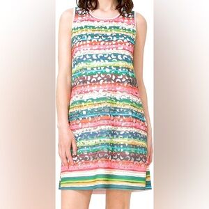 NWT Desigual Phoenix laser cut mini Dress Multicolor Art M European US SMALL